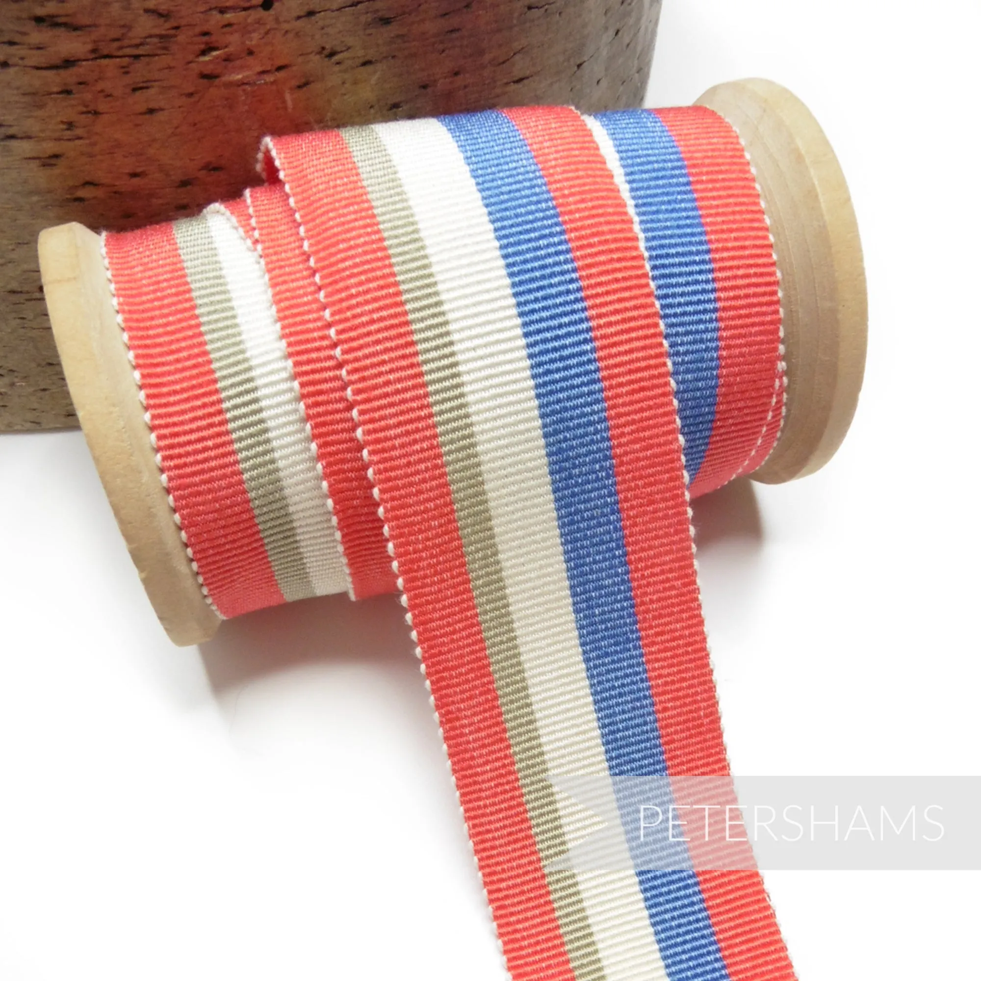 35mm Traditional Stripe Millinery Petersham Hat Ribbon - 1m