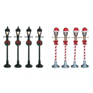 4pk Mini Street Lamp Asst (10cm)