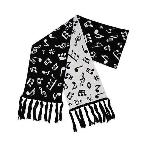 A- Music Scarf Fine Knit Note Scarf 66" X 9", Style#6605