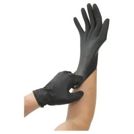 AA Grease Bully Black Nitrile Gloves, Large (100/Box)