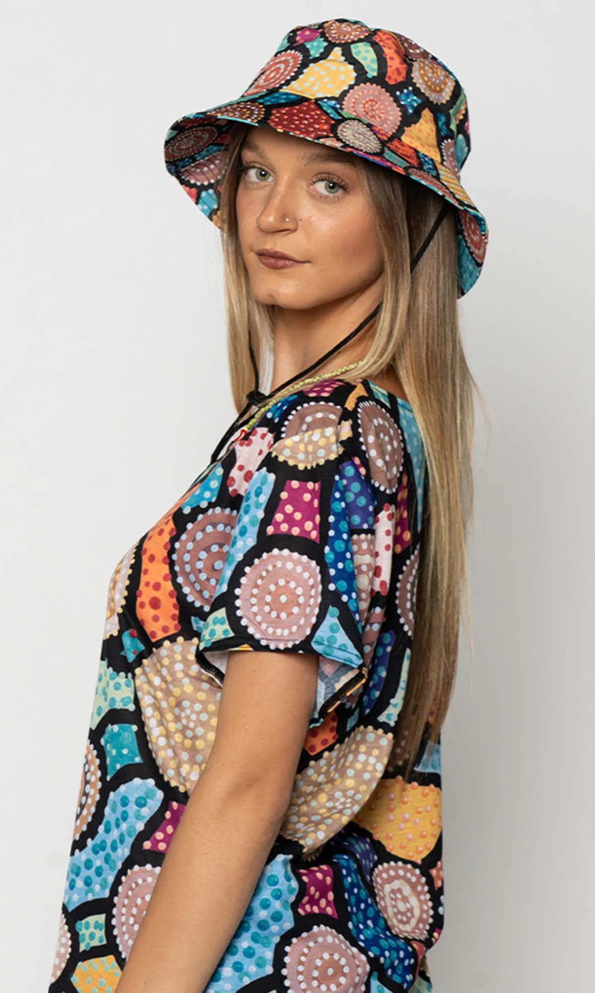 Aboriginal Art Bucket Hat Connection To Country