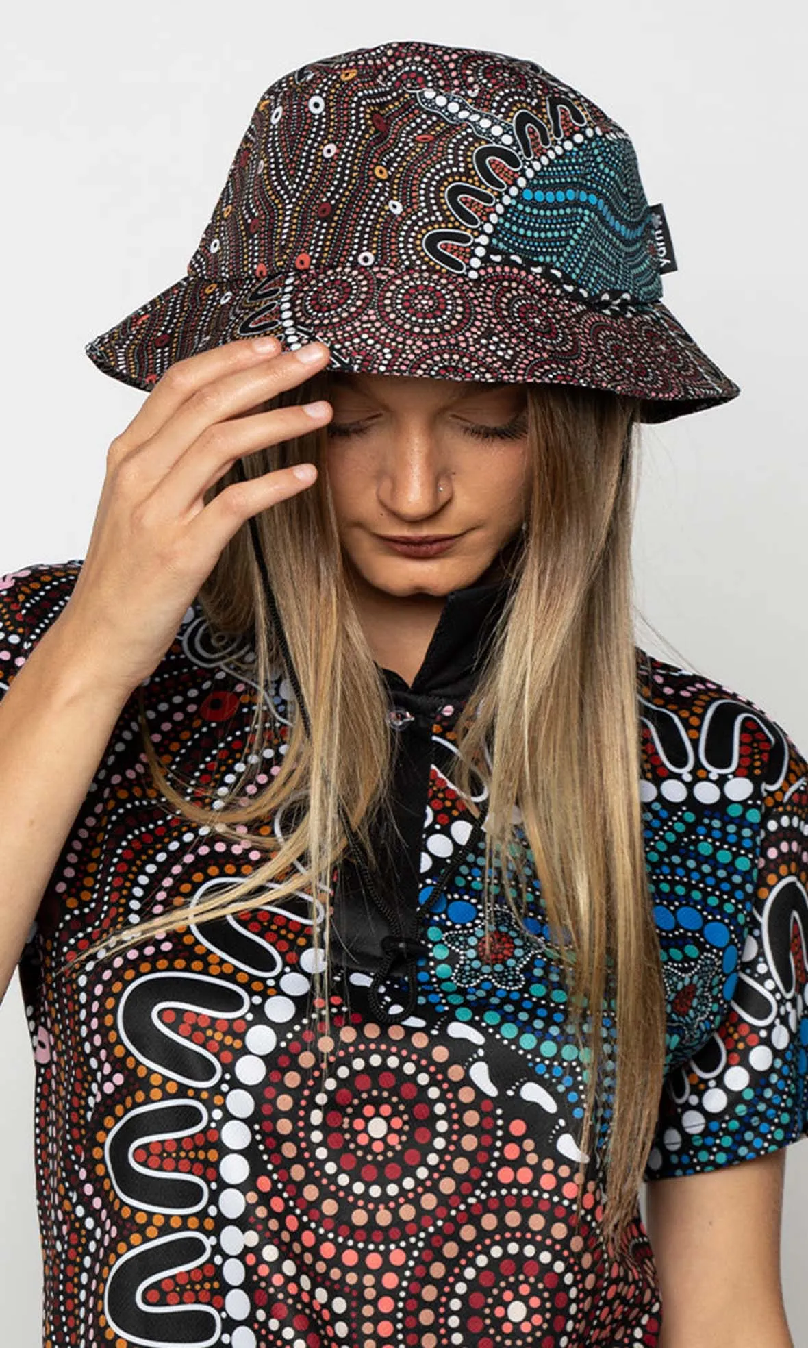 Aboriginal Art Bucket Hat Heal Our Nura