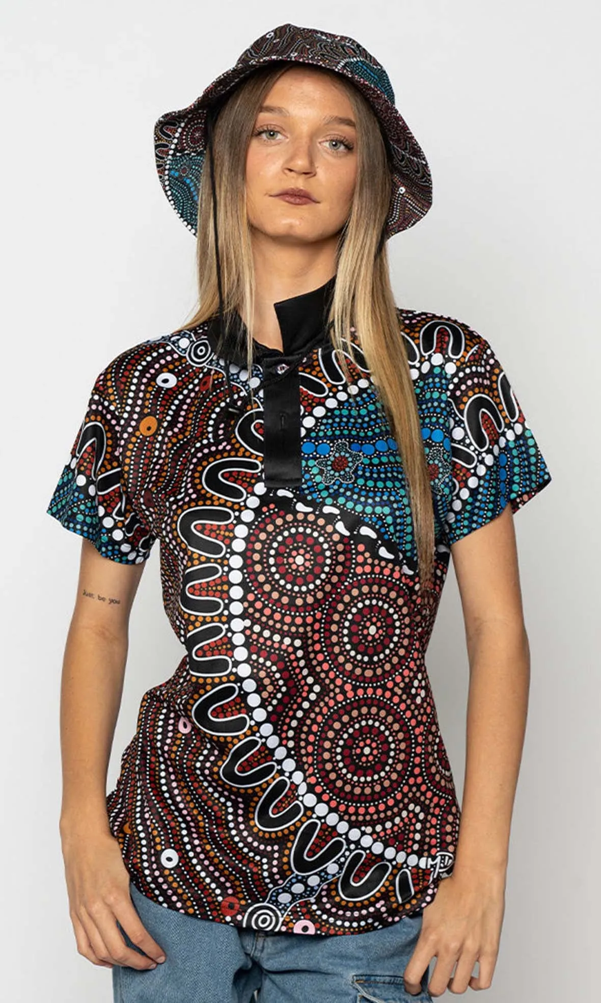 Aboriginal Art Bucket Hat Heal Our Nura