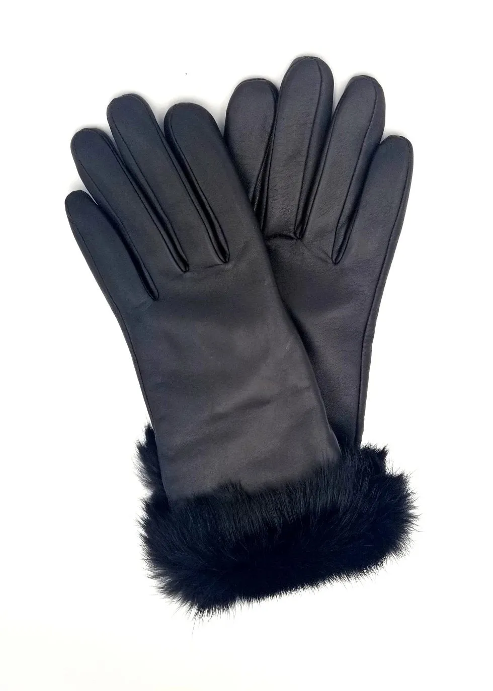 Albee Ladies Leather Fur Trimmed Gloves