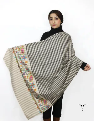 Black & White Kani Pashmina Shawl 5734