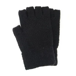 Black Ladies Fingerless Knitted Gloves