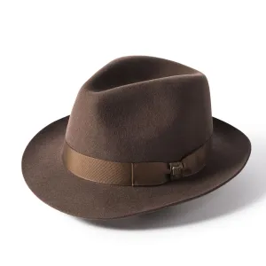 Chester Wool Felt Trilby Brown by Failsworth