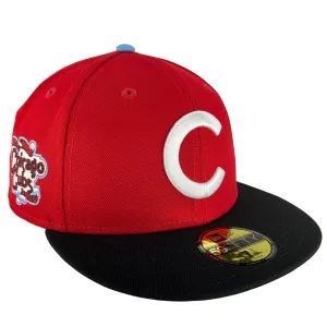 Chicago Cubs Red/Black/Sky UV New Era 59FIFTY Fitted Hat