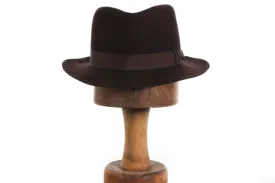 Dark Brown Vintage Trilby Hat 54cm 6 3/4