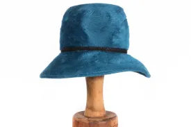 Debenette Blue Brushed Felt Vintage Trilby Style Hat 52cm