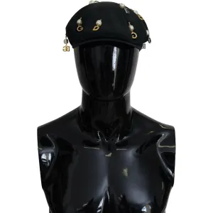 Dolce & Gabbana Elegant Black Cotton Newsboy Hat