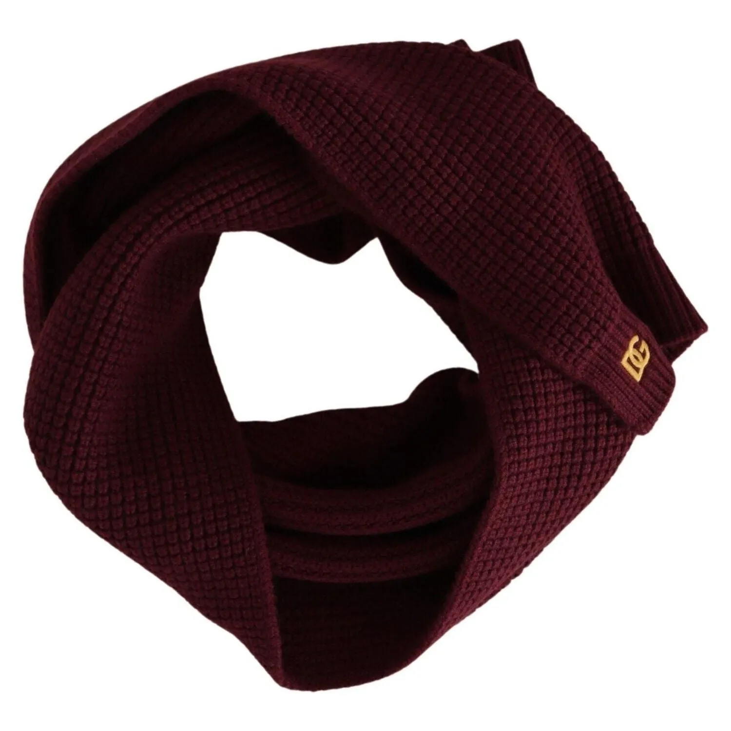 Dolce & Gabbana Elegant Cashmere Knit Scarf in Dark Red