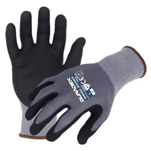 DuraDex(DX1000) General Purpose Work Gloves, 15-Gauge Gray Seamless Nylon/Spandex Gloves w/ Black Ultra-Thin Micro-Foam Nitrile/Polyurethane Palm/Finger Coating, Medium, Case of 12 Pairs