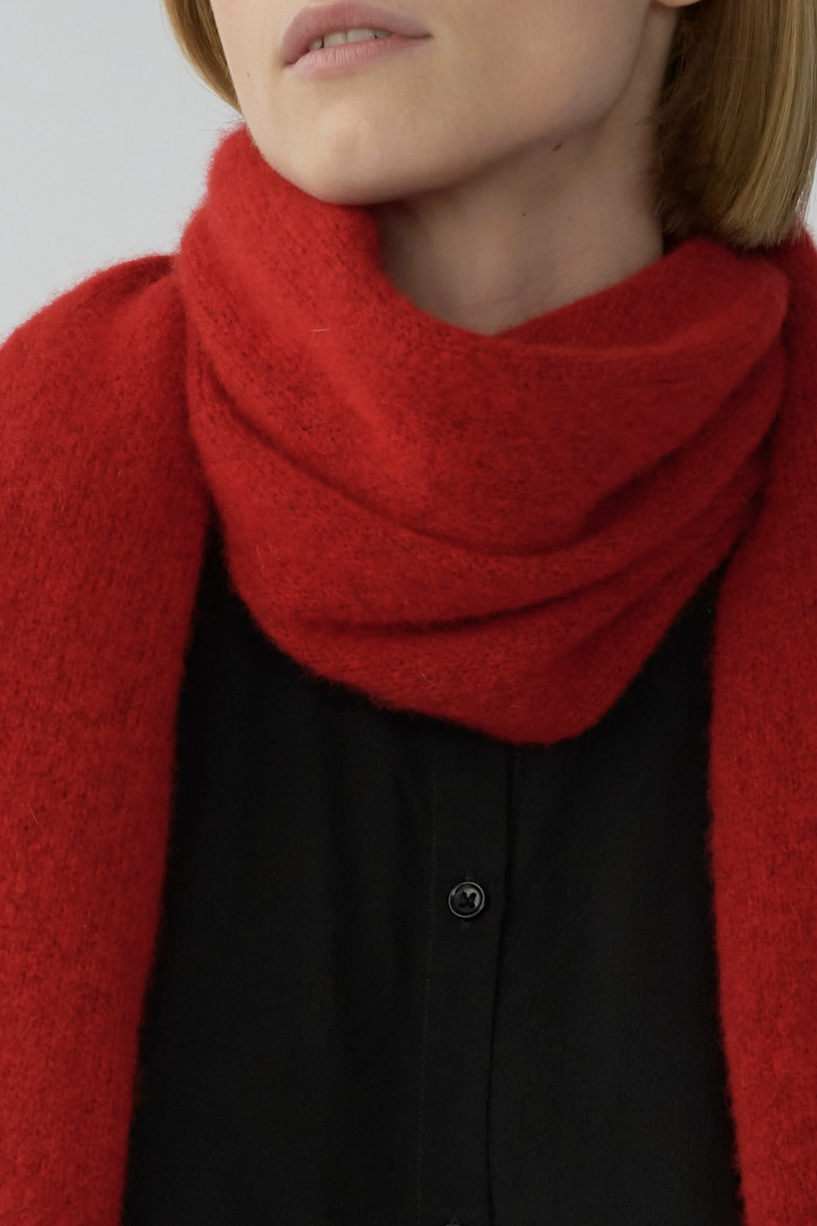 DUSTIN SCARF - CARDINAL RED - SILK/CASHMERE