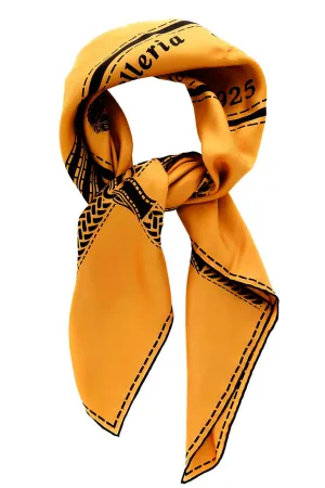 FENDI SELLERIA Ocra Silk Printed Woman Scarf