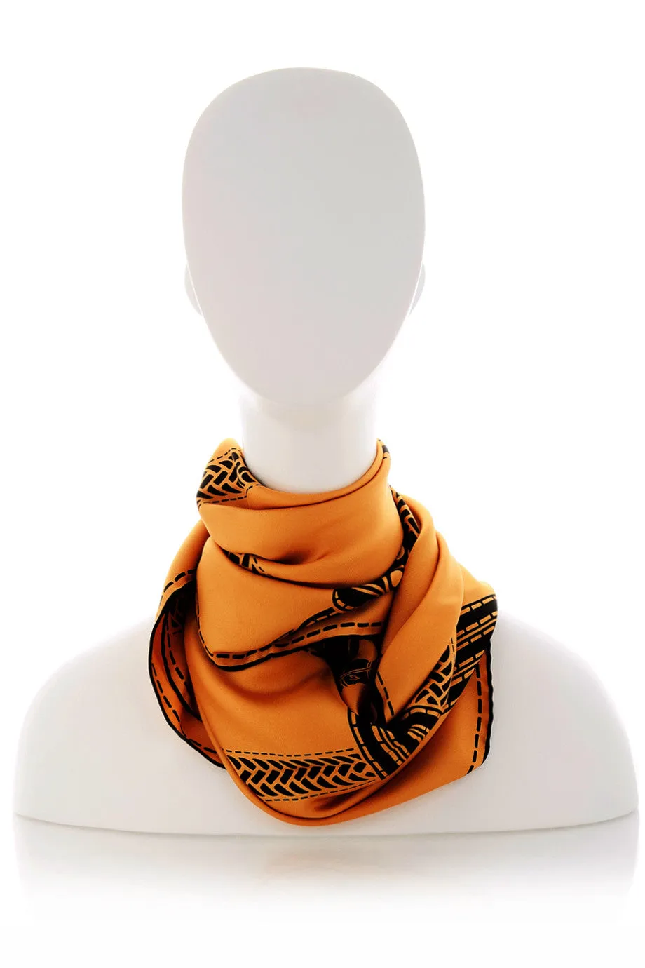 FENDI SELLERIA Ocra Silk Printed Woman Scarf