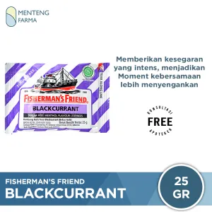 Fisherman's Friend Blackcurrant Sugar Free - Permen Pelega Tenggorokan