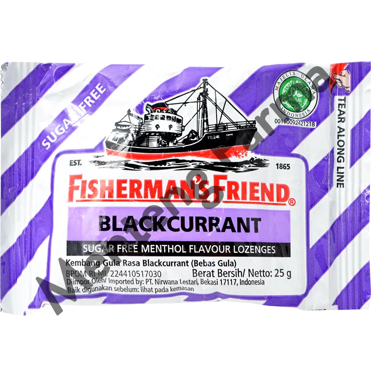 Fisherman's Friend Blackcurrant Sugar Free - Permen Pelega Tenggorokan