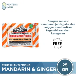 Fisherman's Friend Mandarin & Ginger Sugar Free - Permen Pereda Tenggorokan