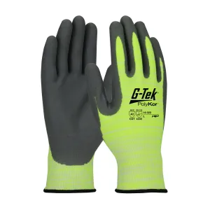 G-Tek PolyKor 16-323 Hi-Vis Seamless Knit PolyKor Blended with Nitrile Coated Foam Grip Safety Glove(One Dozen)