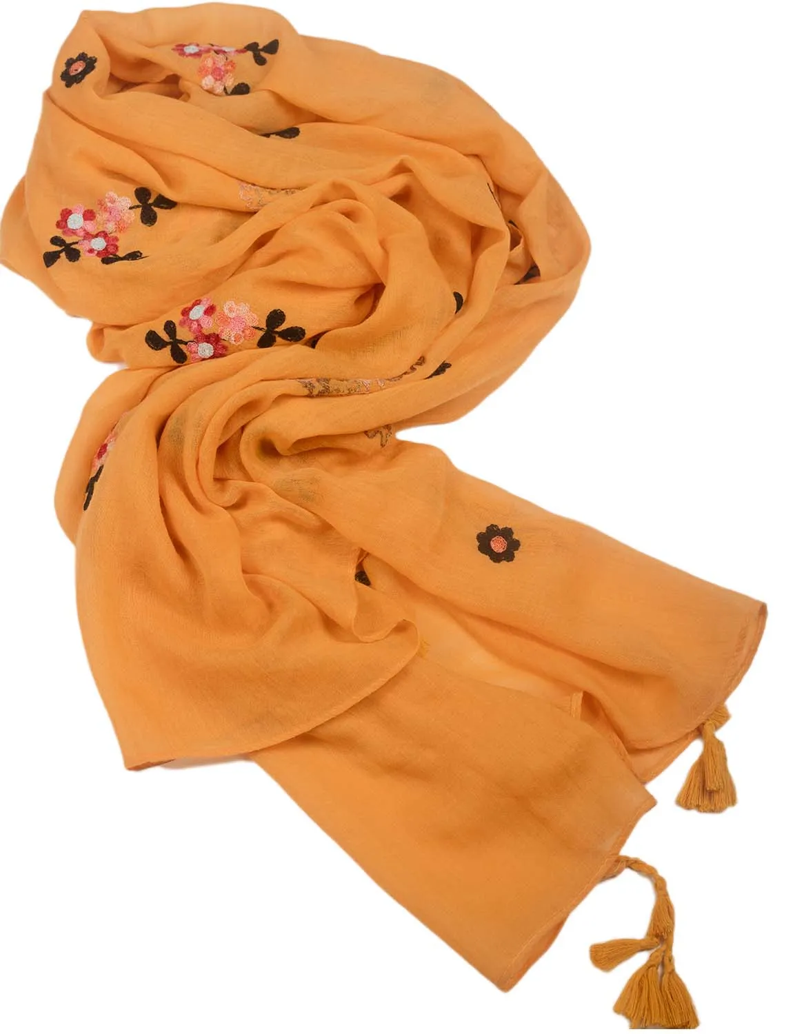 iB-iP Women's Flower Printed Lightweight Embroidered Scarf