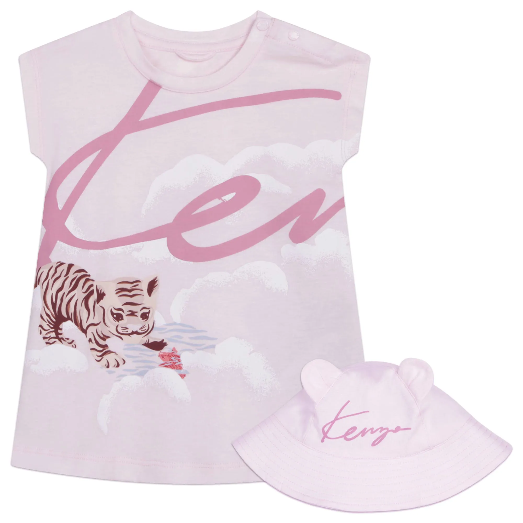 Kenzo Baby Girls Dress and Hat Ensemble