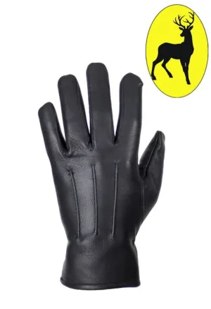 Ladies Deer Skin Leather Gloves - Black, GLD113-22-LADIES-DL