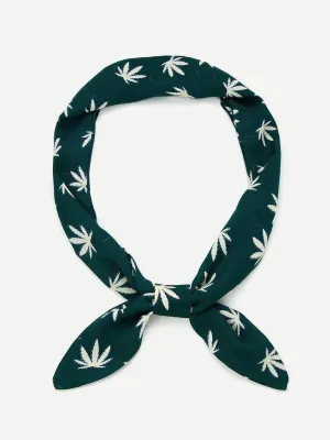 Leaf Printed Skinny Scarf