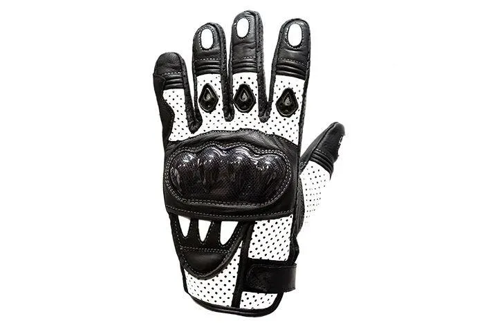 Men's Padded White Racing Gloves, GLZ36-WHITE-DL