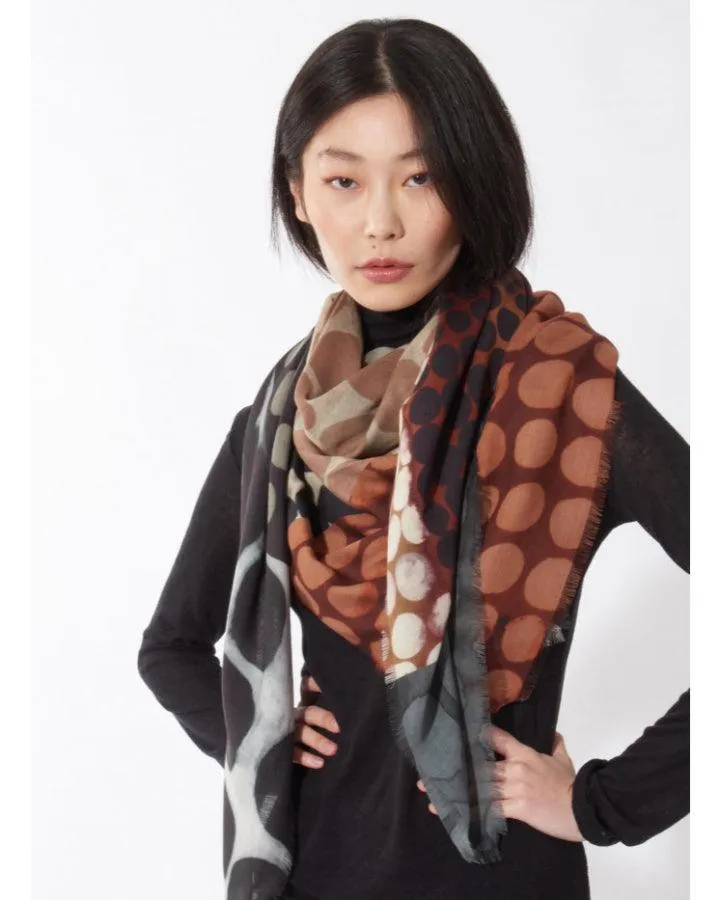 Modal Cashmere Square Multi Dot Scarf