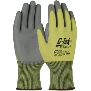 PIP 09-K1150 G-Tek Seamless Knit PolyKor Blended with Polyurethane Coated Flat Grip Safety Glove(One Dozen)