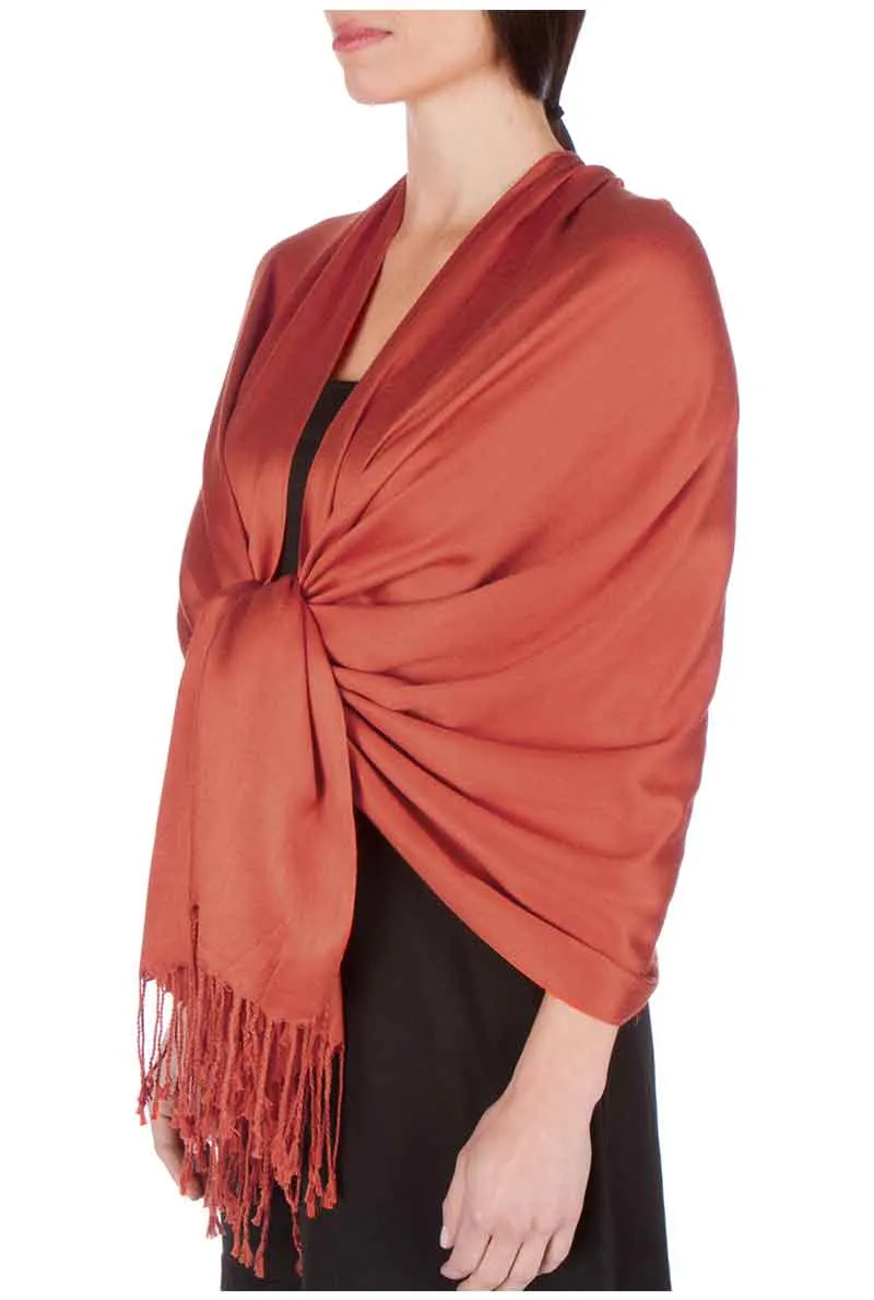 Sakkas Large Soft Silky Pashmina Feel Shawl Wrap Scarf Stole in Solid Colors