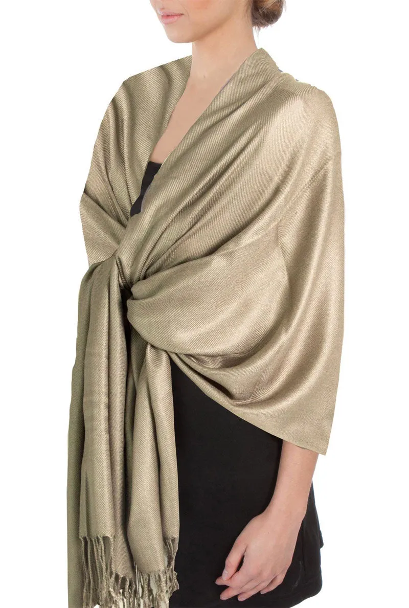 Sakkas Large Soft Silky Pashmina Feel Shawl Wrap Scarf Stole in Solid Colors