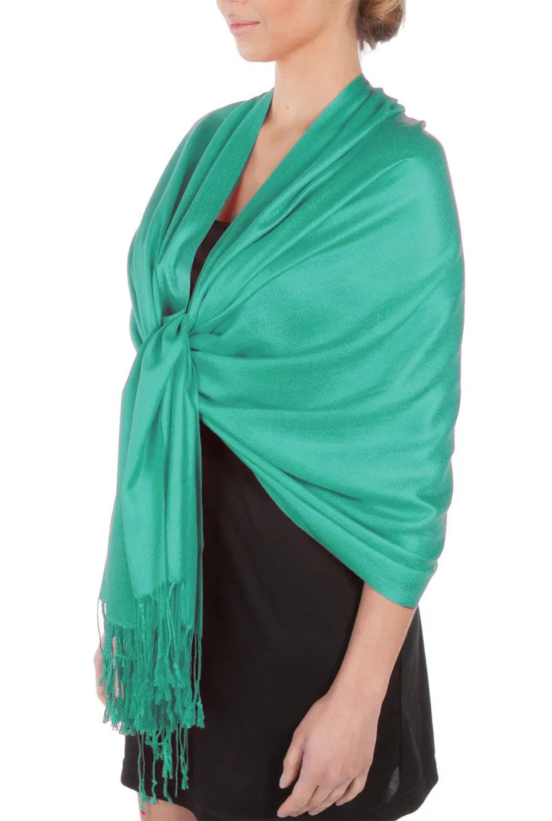 Sakkas Large Soft Silky Pashmina Feel Shawl Wrap Scarf Stole in Solid Colors