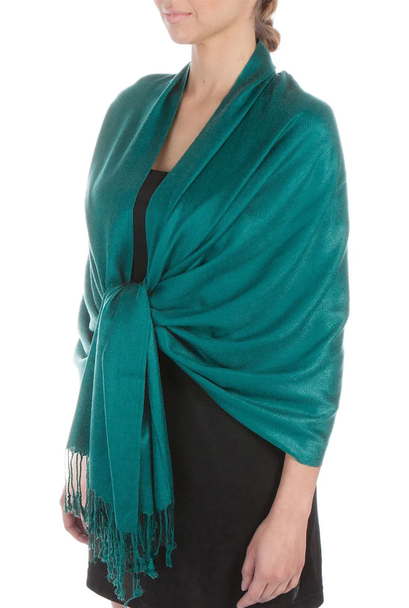 Sakkas Large Soft Silky Pashmina Feel Shawl Wrap Scarf Stole in Solid Colors