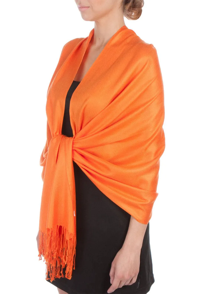 Sakkas Large Soft Silky Pashmina Feel Shawl Wrap Scarf Stole in Solid Colors