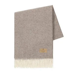 Taupe Pinstripe Cashmere Throw by Lands Downunder