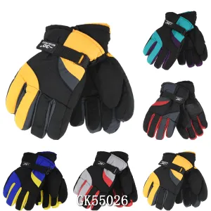 Wholesale Kids Children Unisex Ski Gloves W/Velcro Strap GK55026